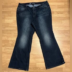 Lane Bryant Lightly Flared Distressed Jeans 28 Tall